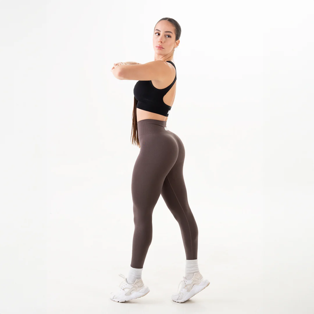 Mocha Solid Seamless Leggings - Image 4