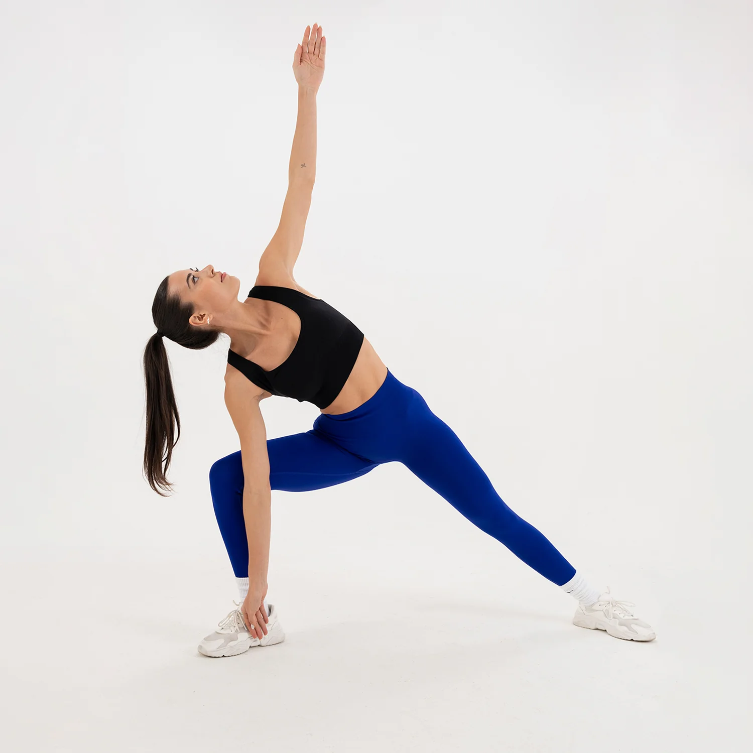NAVY BLUE SOLID SEAMLESS LEGGINGS - Image 3